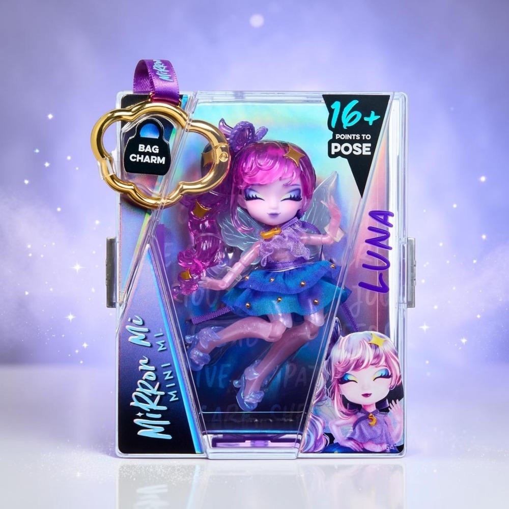 MGA Mirror Me Mini Me Luna Articulated Doll Dreamy Series Bag Charm New